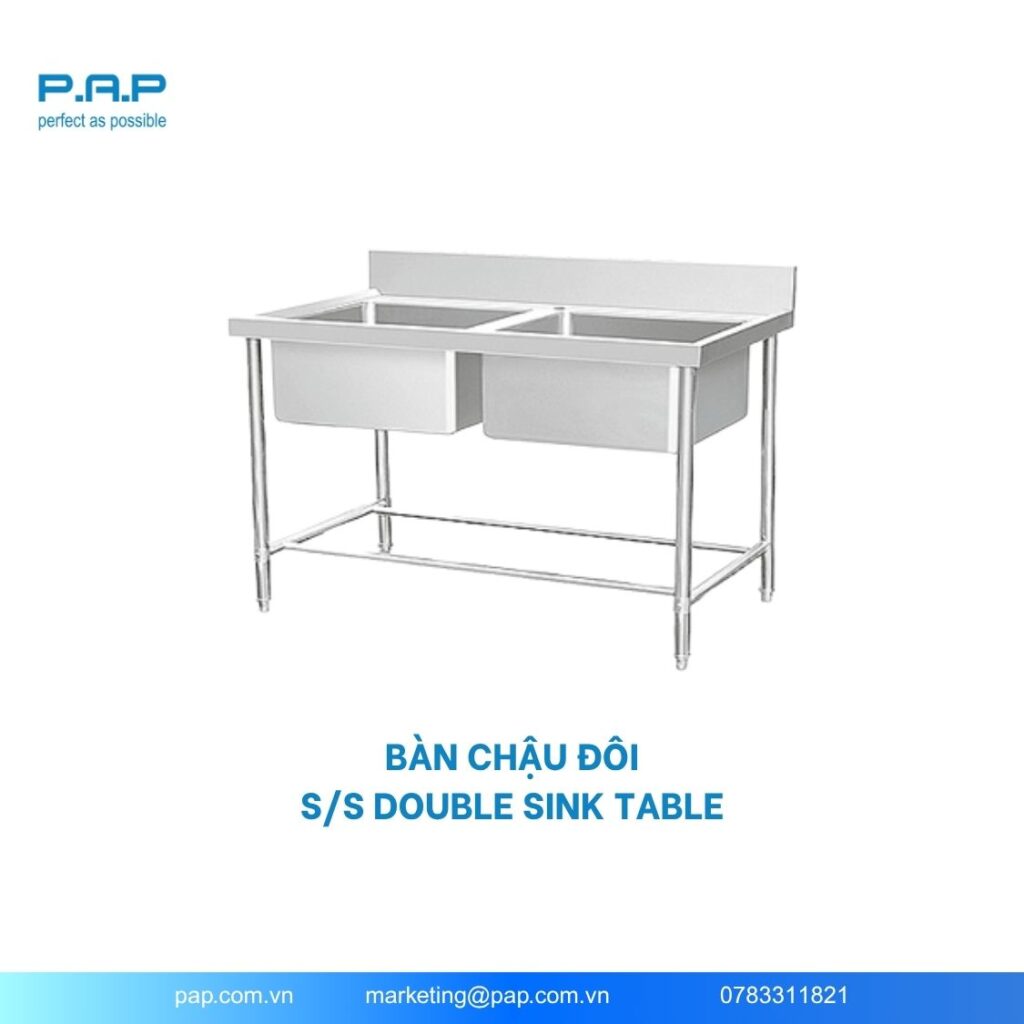 Bàn chậu rửa inox- bàn chậu đôi