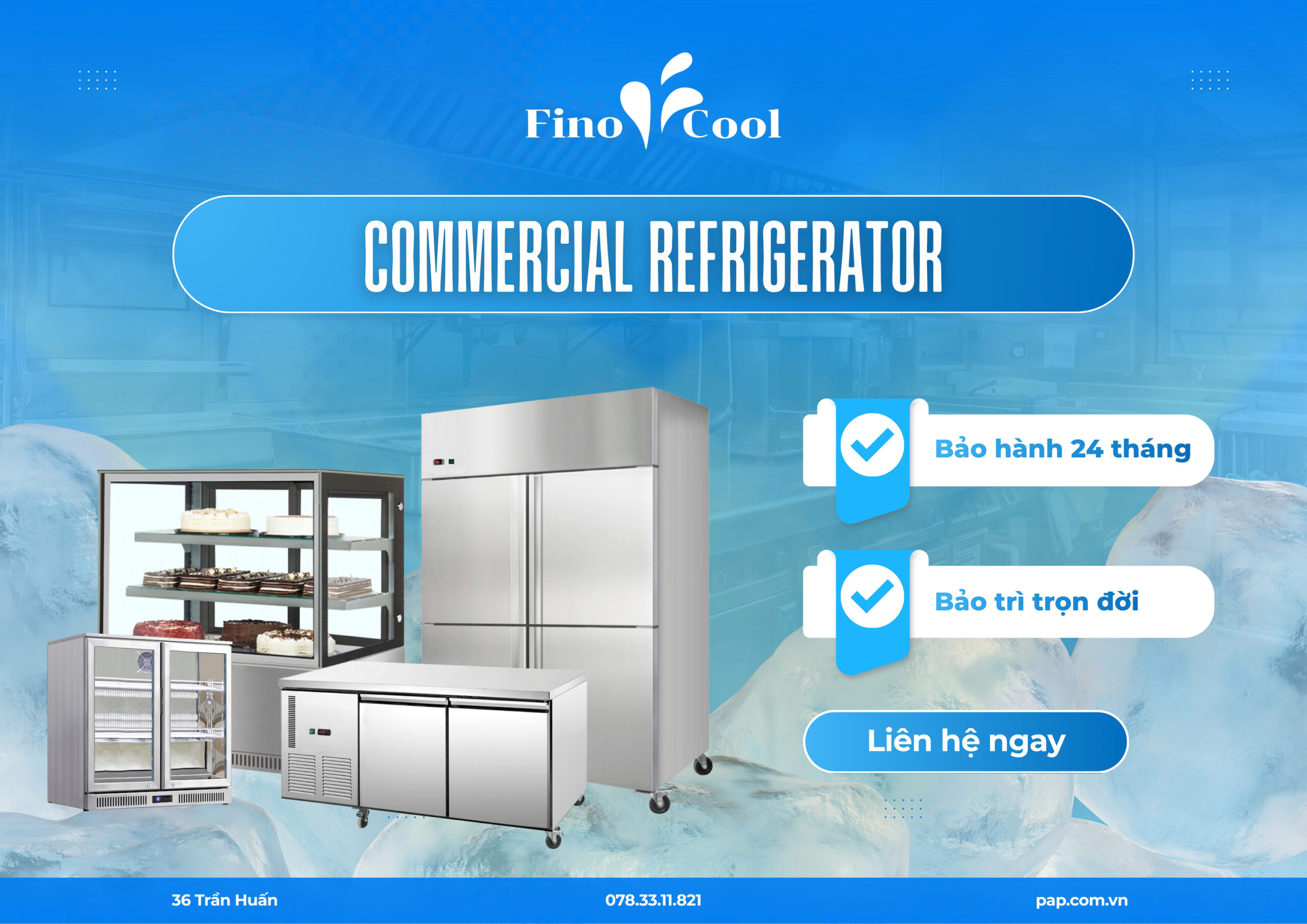 Bàn mát 2 cửa trước 1m5 FinoCool FN-UC1500